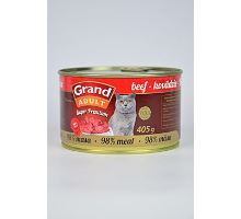GRAND konzerva Superpremium kočka hovězí 405g