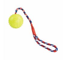 Gumový míč na laně 7 cm, přírodní guma HipHop