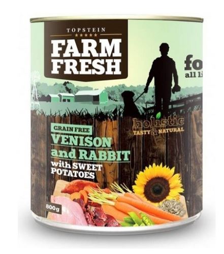Nepoužívat Topstein Farm Fresh Rabbit with Venison, Sweet Potato 800g