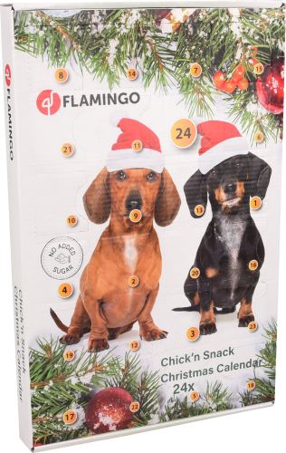 Flamingo Adventní kalendář s kuřecími pamlsky pro psy