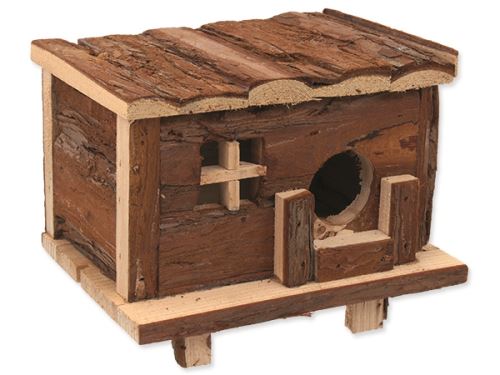 Domek SMALL ANIMAL Srub dřevěný s kůrou 18 x 13 x 13,5 cm 1ks