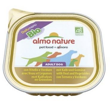 Vyřazeno Almo Dog Bio Paté vanička telecí+zelenina 100g