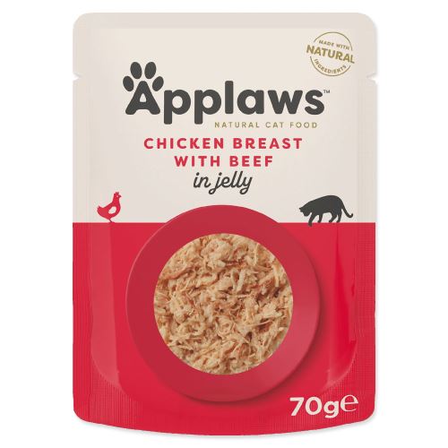 APPLAWS cat pouch chicken with beef in jelly 70g kapsička