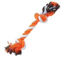 Uzel DOG FANTASY bavlněný oranžovo-bílý 2 knoty 30 cm