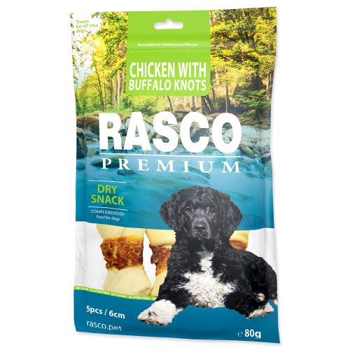 Pochoutka RASCO Premium uzle bůvolí obalené kuřecím masem 80g