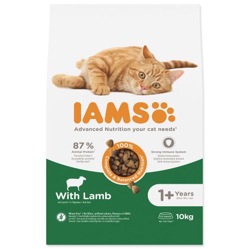 IAMS for Vitality Adult Cat Food with Lamb 2 balení 10kg