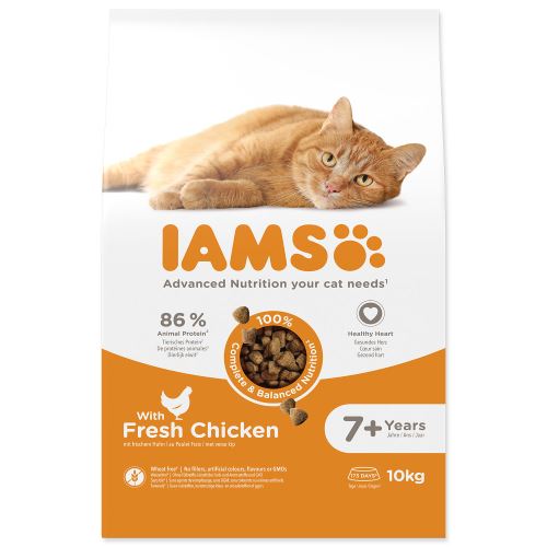 IAMS for Vitality Senior Cat Food with Fresh Chicken 2 balení 10kg
