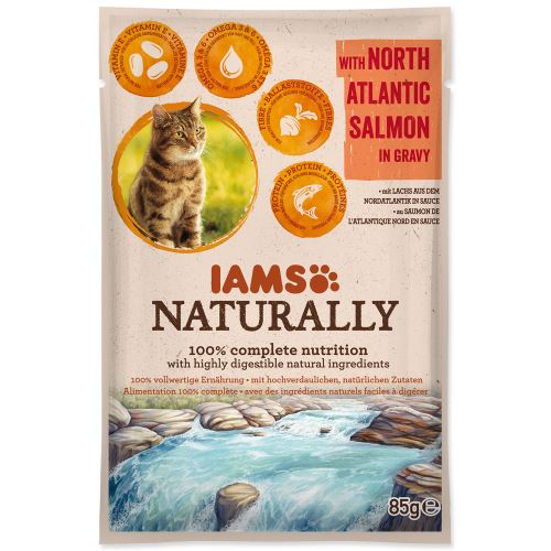 IAMS Cat Naturally with North Atlantic Salmon in Gravy 85g
