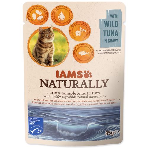 IAMS Cat Naturally with Wild Tuna in Gravy 85g