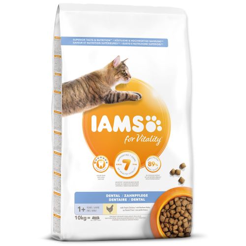 IAMS for Vitality Dental Cat Food with Fresh Chicken 2 balení 10kg