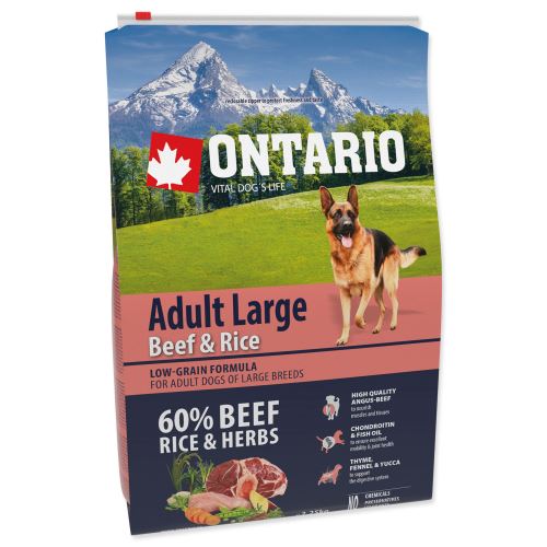 ONTARIO Adult Large Beef & Rice 2,25kg