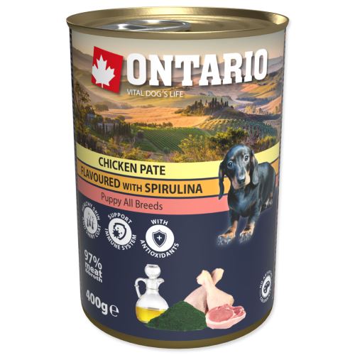 ONTARIO Puppy Chicken Pate Flavoured With Spirulina And Salmon Oil