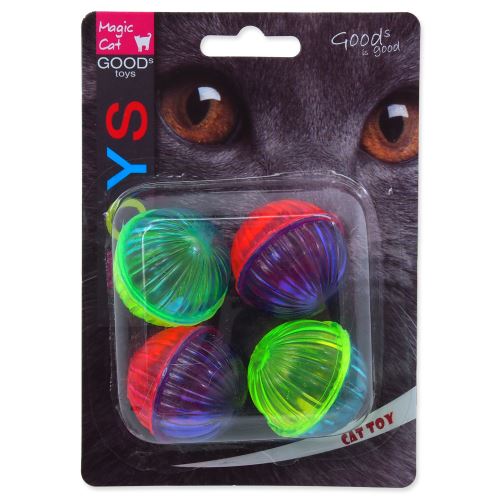 MAGIC CAT míček lesklý plastový chrastící 3,75 cm 4ks