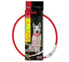 Obojek DOG FANTASY LED nylonový červený M/L