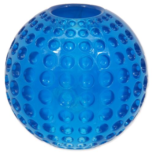 DOG FANTASY Strong míček gumový s důlky modrý
