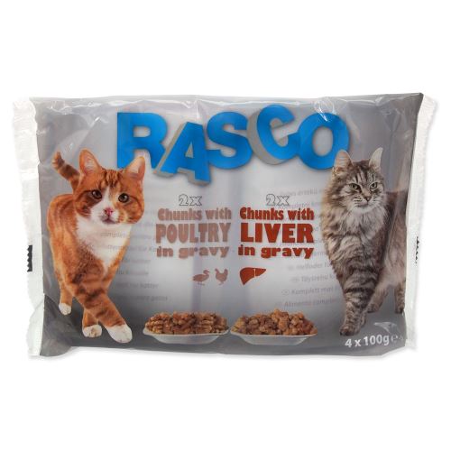 RASCO Cat Multipack s drůbeží /s játry 4 x 100g 400g