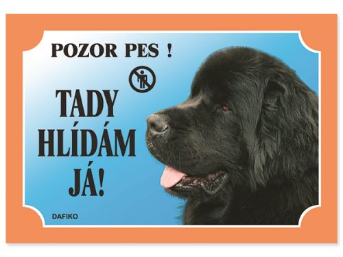 DAFIKO Tabulka novofoundlandský pes černý 1ks