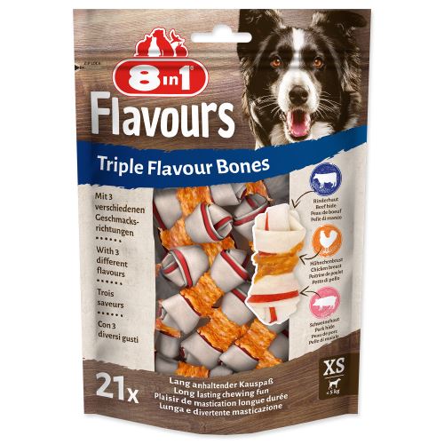 Kosti žvýkací 8in1 Triple Flavour XS 21ks