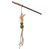 Magic Cat Natural Fun šidítko s přírodními pírky a provázky mix 25cm