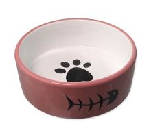 Magic Cat keramická miska růžová/bílá 12,5x4,5cm 350ml